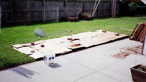 Step 2: a layer of cardboard